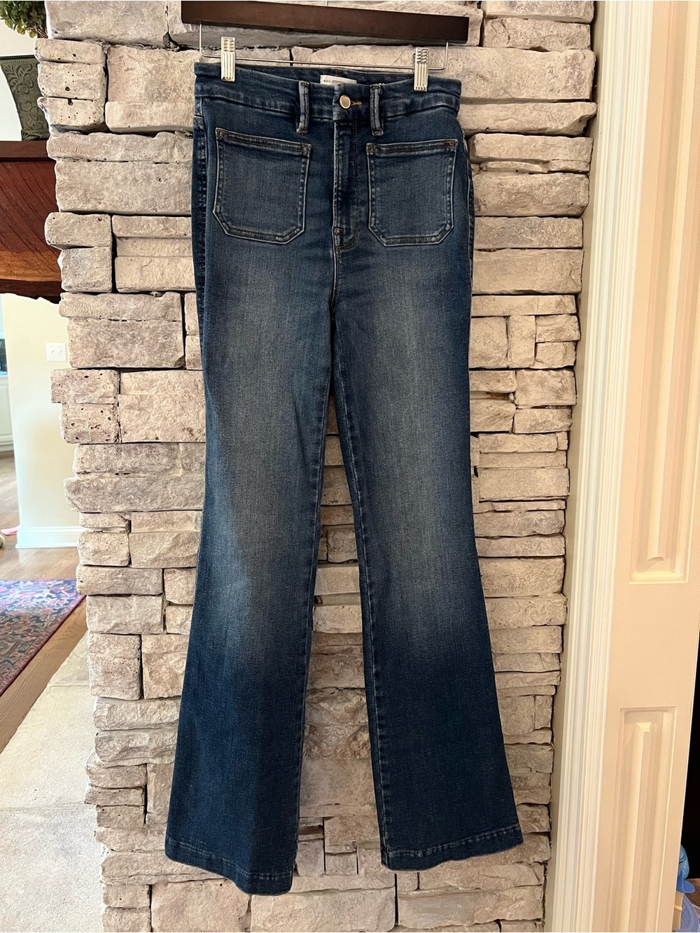 Good American Good Curve Bootcut super High Rise Dark Wash Jeans Size 27